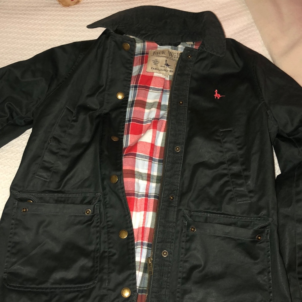 Army green Jack Wills plaid jacket